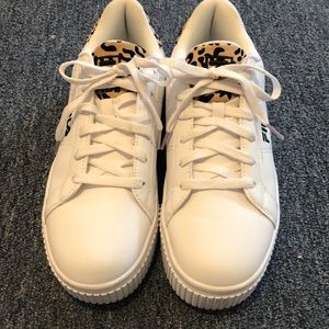 Leopard Print Fila shoes